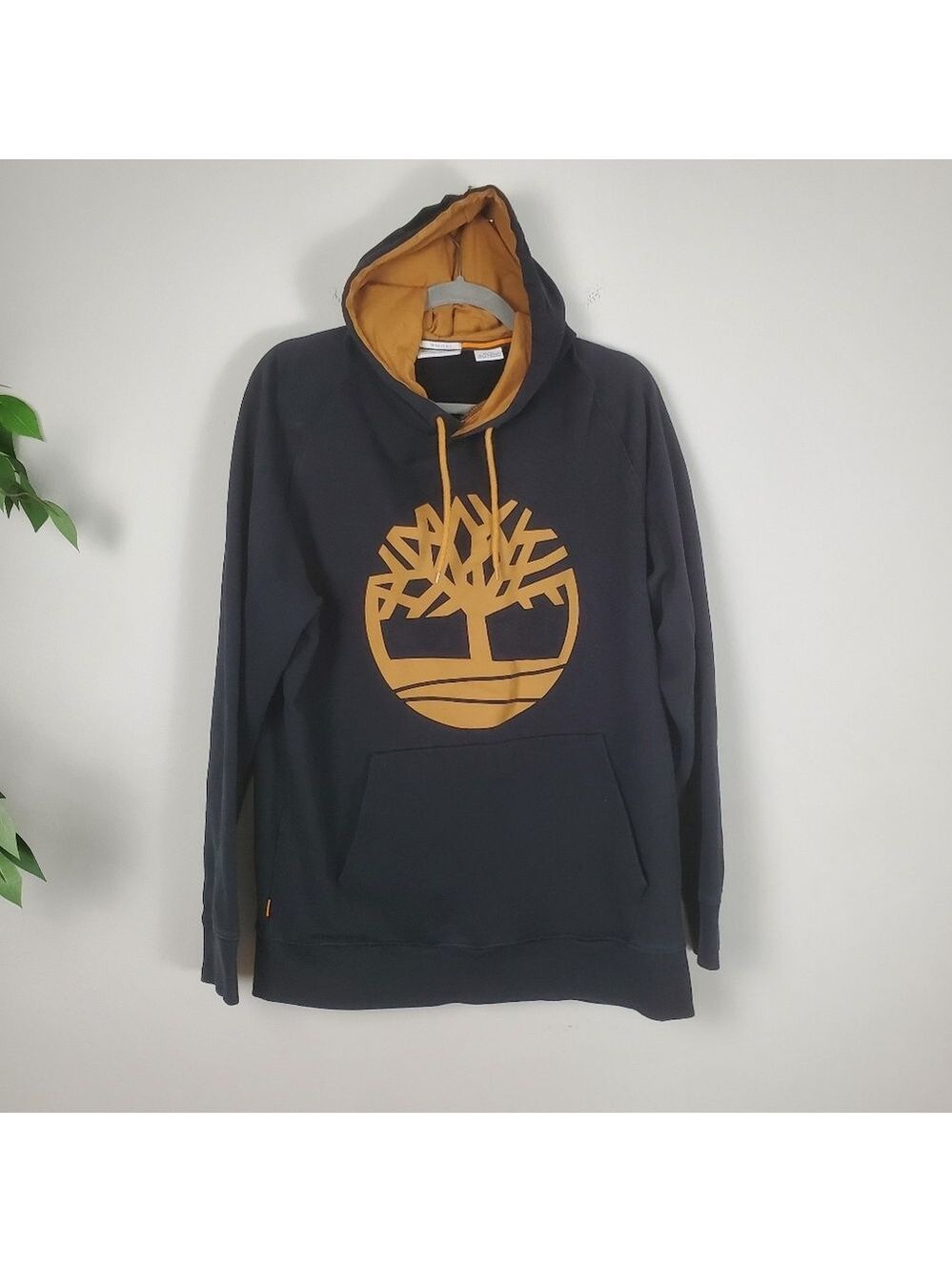 Timberland Mens Essential Tree Logo Hoodie Wheat Black XL